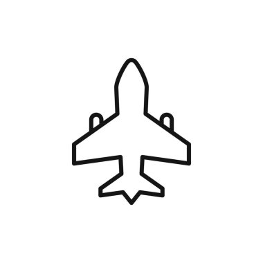Uçak ikonu logo işareti vektör ana hatları siyah ve beyaz