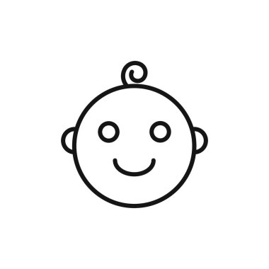 bebek yüz simgesi logo işareti vektör ana hatları siyah ve beyaz