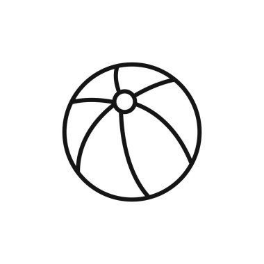 Plaj topu simgesi logo işareti vektör ana hatları siyah ve beyaz