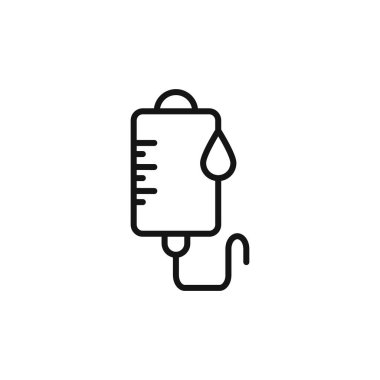 Kan torbası simgesi simgesi işareti vektör ana hatları siyah ve beyaz