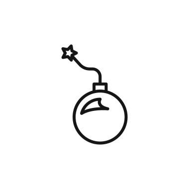 Bomba simgesi logo işareti vektör ana hatları siyah ve beyaz