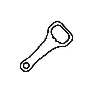 Şişe opent simgesi logo işareti vektör ana hatları siyah ve beyaz