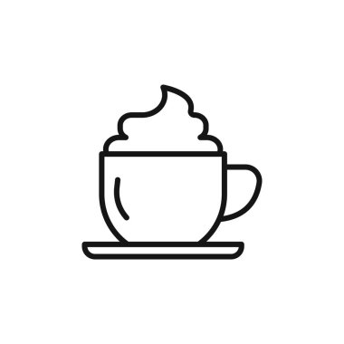 cappuccino simge logosu imza vektör ana hatları siyah ve beyaz