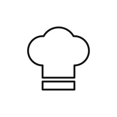 Şef şapka simgesi simgesi simgesi işaret vektör ana hatları siyah ve beyaz