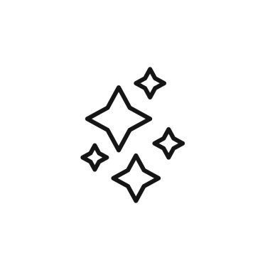 Temiz parlayan yıldız simgesi simgesi işareti siyah ve beyaz renkli vektör ana hatları