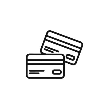 Kredi kartı simgesi logo işareti vektör ana hatları siyah ve beyaz