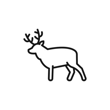 Geyik hayvan simgesi logosu işareti vektör ana hatları siyah ve beyaz
