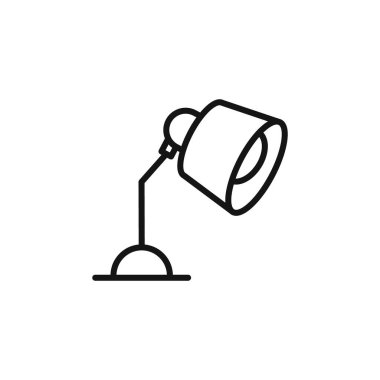 Masa lambası simgesi logo işareti vektör ana hatları siyah ve beyaz