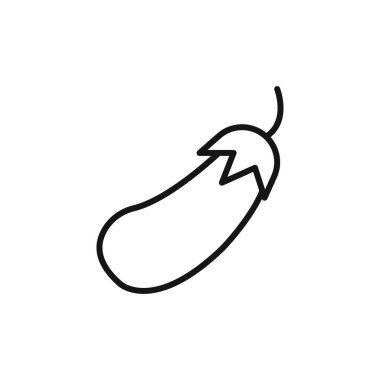 Patlıcan simgesi simgesi işareti vektör ana hatları siyah ve beyaz