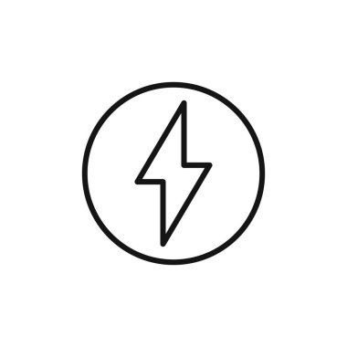 elektrik enerjisi simgesi logosu işaret vektörü ana hatları siyah ve beyaz