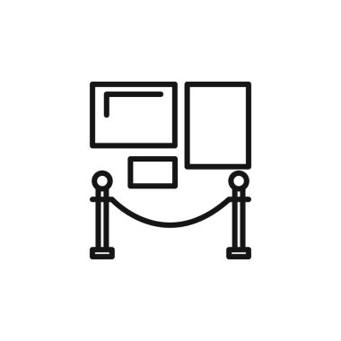 Simge logo işareti vektör ana hatlarını siyah ve beyaz olarak göster