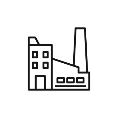 Fabrika anlaşma simgesi logo işareti vektör ana hatları siyah ve beyaz