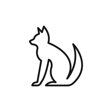 Fox simgesi işareti vektör ana hatları siyah ve beyaz