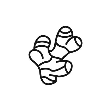 Zencefil simgesi logo işareti vektör ana hatları siyah ve beyaz