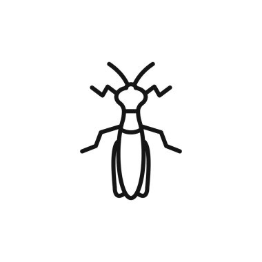 Çekirge simgesi logosu işareti vektör ana hatları siyah ve beyaz