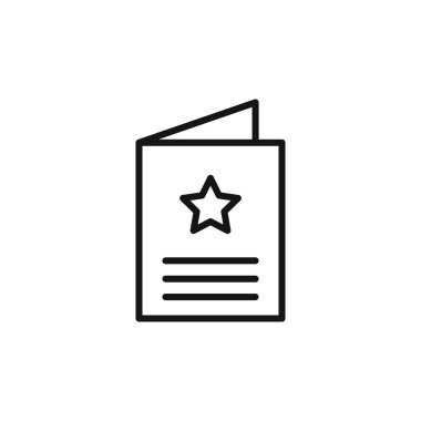 Tebrik kartı simgesi logo işareti vektör ana hatları siyah ve beyaz