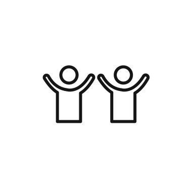 Mutlu insanlar için simge simgesi işareti vektör ana hatları siyah beyaz