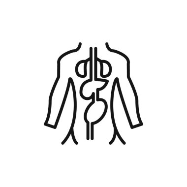 İnsan vücut anatomisi simgesi logosu imza vektör ana hatlarını siyah ve beyaz olarak belirler