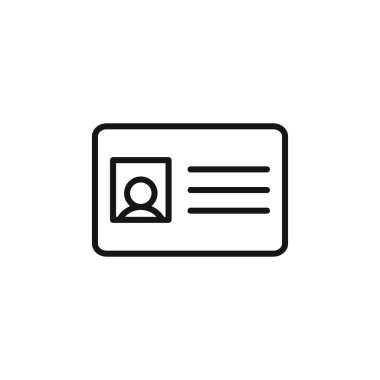 Tanımlama kartı simgesi logo işareti vektör ana hatları siyah ve beyaz