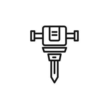 jack hammer simgesi logo işareti vektör ana hatları siyah ve beyaz