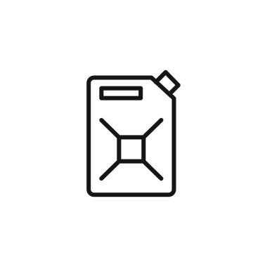 Jerrycan yağ simgesi logosu siyah ve beyaz renkli vektör ana hatları