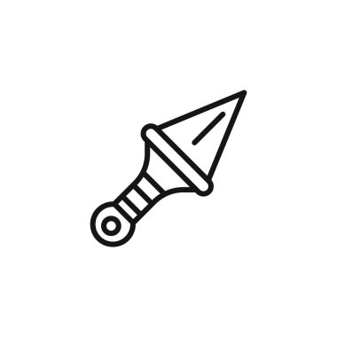Kunai simgesi logo işareti vektör ana hatları siyah ve beyaz