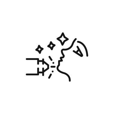 Lazer dermatoloji simgesi logo işareti vektör ana hatları siyah ve beyaz