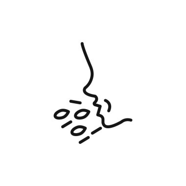 Adam öksürüyor simge logosu işaret işareti siyah ve beyaz renkle ana hatları