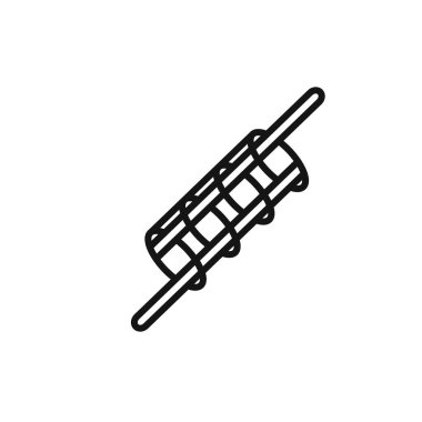 Egzoz simgesi logo işareti vektör ana hatları siyah ve beyaz