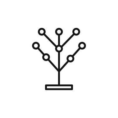 Filogenetik ağaç simgesi logosu imza vektör ana hatları siyah ve beyaz