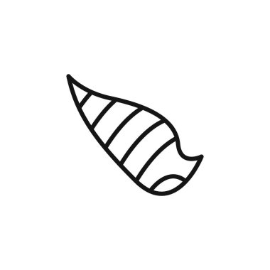 Deniz kabuğu simgesi logo işareti vektör ana hatları siyah ve beyaz