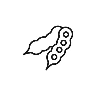 soya fasulyesi simgesi logosu imza vektör ana hatları siyah ve beyaz