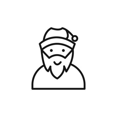 Noel Baba simgesi simgesi simgesi simgesi vektör ana hatları siyah ve beyaz