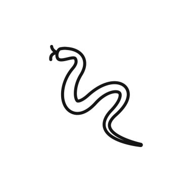 Yılan simgesi logo işareti vektör ana hatları siyah ve beyaz