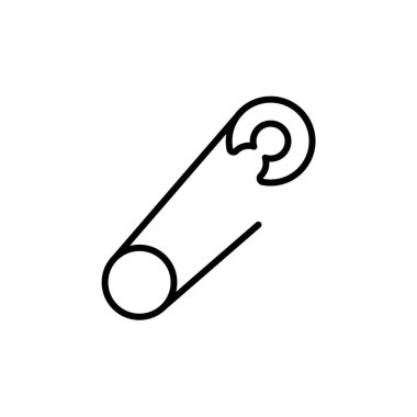 Güvenli pin simgesi logo işareti vektör ana hatları siyah ve beyaz