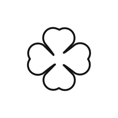 Aziz Patrick Yaprak yonca simgesi simgesi simgesi. Siyah ve beyaz renkli vektör ana hatları.