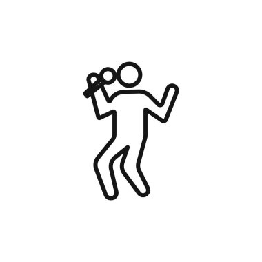 Simge logosu işareti vektör ana hatlarını siyah ve beyaz olarak söyle