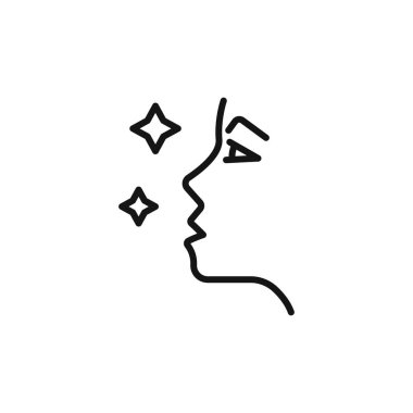 Cilt bakım simgesi simgesi işareti vektör ana hatları siyah ve beyaz