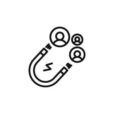 Kullanıcı Bağlantısı simgesi logo işareti vektör ana hatları siyah ve beyaz