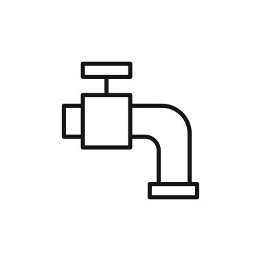 Su musluğu simgesi simgesi işareti vektör ana hatları siyah ve beyaz