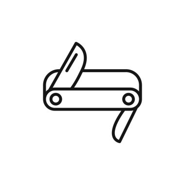 Ordu çakı simgesi logosu işaret vektör ana hatlarını siyah ve beyaz olarak işaretle