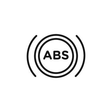 Otomotiv ABS simge logosu imza vektör ana hatları siyah ve beyaz