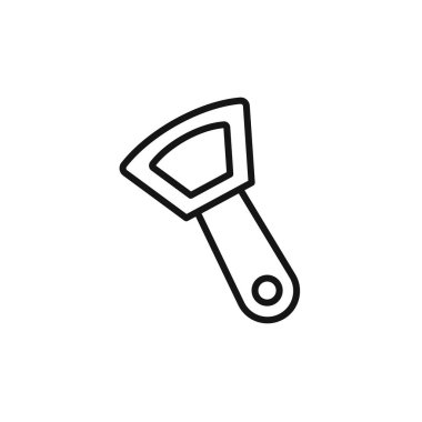 Şişe açıcı simgesi logo işareti vektör ana hatları siyah ve beyaz