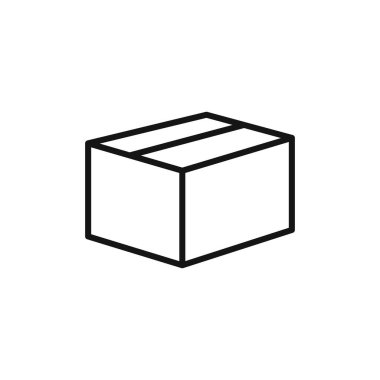 Kutu simgesi logo işareti vektör ana hatları siyah ve beyaz