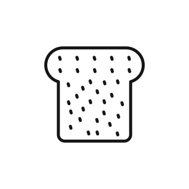 ekmek dilimleri simge logosu işaret vektör ana hatlarını siyah ve beyaz renkle çizer