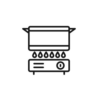 Gaz Gazı Sobası simgesi simgesi simgesi işaretini siyah ve beyaz renkte kullan