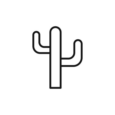 Kaktüs simgesi simgesi işareti vektör ana hatları siyah ve beyaz