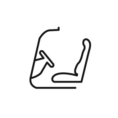 araba sürücüsü koltuğu simgesi logosu imza vektör ana hatları siyah ve beyaz