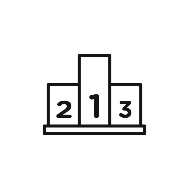 Şampiyon podyum simgesi logosu işaret çizgisi siyah beyaz