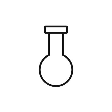 Kimya simgesi logo işareti vektör ana hatları siyah ve beyaz